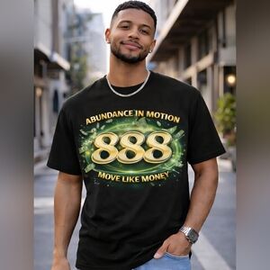 NWOT Abundance in Motion Black Graphic Tee. UNISEX!